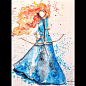 Watercolor anything is cool. And that it's Merida just makes it cooler.: 