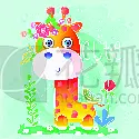 可爱的,小长颈鹿,鸟类,仅一朵花,生日,请柬,贺卡,t恤,女婴,玩具