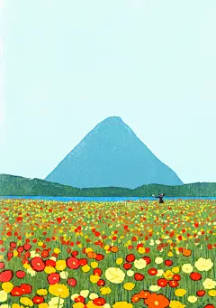 #给你颜色# 夏日花与海。 by Tatsuro Kiuchi ​​​​