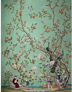 真丝手绘*丝绸壁画背景墙-淘宝网