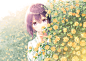 Anime 1697x1200 anime anime girls flowers Hikami Sumire