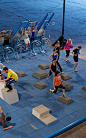 The National Fitness Campaign’s (NFC) court, designed by NewDealDesign
