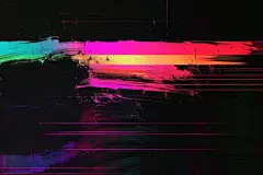 点击来源直接获取大图文件 |VHS 霓虹灯扭曲赛博朋克故障壁纸背景