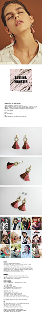 W CONCEPT : W CONCEPT : W컨셉 - [LOVE ME MONSTER:러브미몬스터] gold donut & two tassel earrings