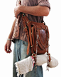 TAN Leather holster, leather utility belt, festival belt, steam punk belt, tribal jungle, navaho, me