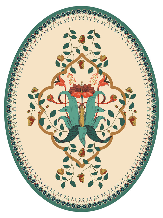 欧式复古传统纹理地毯花纹服装印花背景图案...
