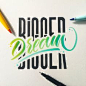 Hand Lettering works with Bic Visaquarelle and Pentel Zebra Touch