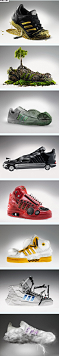 Adidas最酷的平面广告，梦想中的运动鞋，超级大变身，太震撼了。