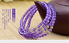 【石玥珠宝水晶手链女款 紫黄晶手链 女款多圈紫水晶手链手串 3-4mm配珠宝鉴定证书】石玥珠宝 水晶手链女款 紫黄晶手链 女款多圈紫水晶手链手串 3-4mm配珠宝鉴定证书【行情 报价 价格 评测】-京东