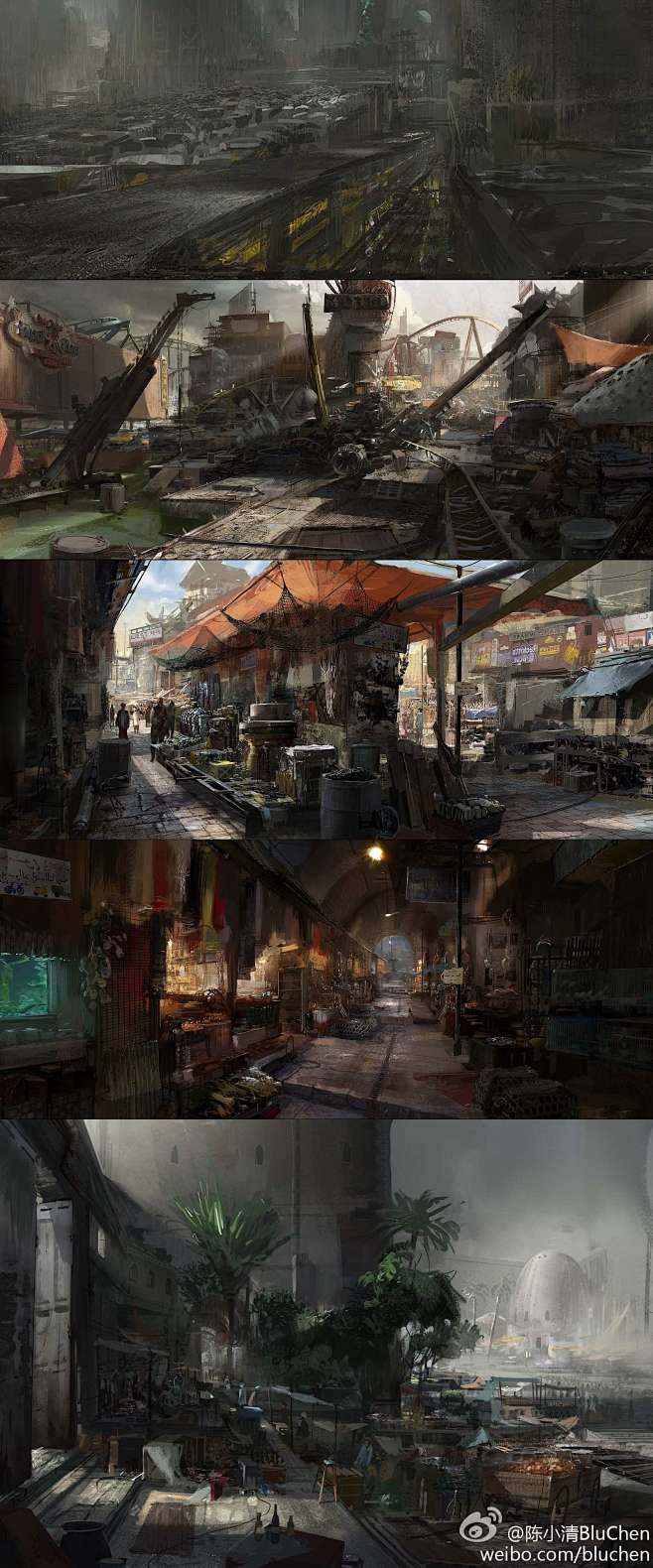 废土场景原画废土气氛图来自cgbook....
