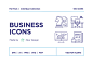 Modern Business Icons Set : This set includes icons of credit cards, wallet, certificate, team motivation, conference, leader, promotion, personal development, recruitment, success, company structure, teamwork, workplace, signing contracts, office buildin