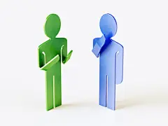 An illustration with stick figures about a business, idea. project, proposal.