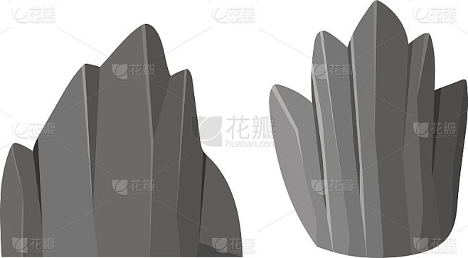 岩石和石头矢量图标