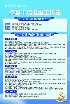 卓越市场五维工作法海报