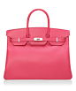 Hermes 爱马仕 Birkin杜鹃红色Epsom牛皮银扣35cm手提袋 O刻 - 美西时尚