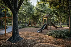 公园露天滑梯游乐场摄影图