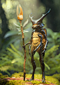 Stag People, Paul Braddock : Inspired by Stag Beetles and Macro photography. Rendered with Redshift