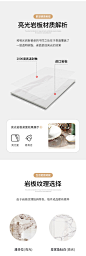岩板餐桌轻奢高端现代简约小户型意式亮光面潘多拉大理石圆桌家用-淘宝网