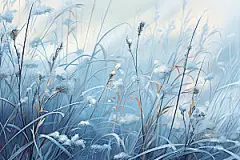 霜降手绘节气插画