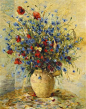 路易安奎坦唯美花卉花瓶油画