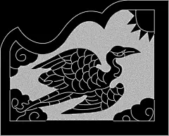 41 石雕花鸟线雕图 线描图