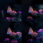 suyunkai_Colorful_butterflies_flutter_among_the_flowers_Black_b_5
