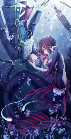 二次元 情侣 王子 人鱼 插画 P站 美图 壁纸 手绘 动漫 【侵删】
