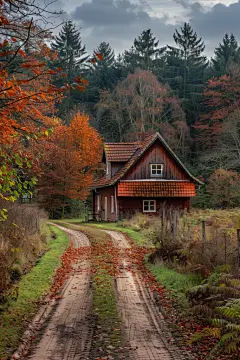 风景绝美的山中小屋