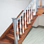 室内整体实木楼梯 阁楼别墅复式楼梯扶手 旋转式实木楼梯加工订制