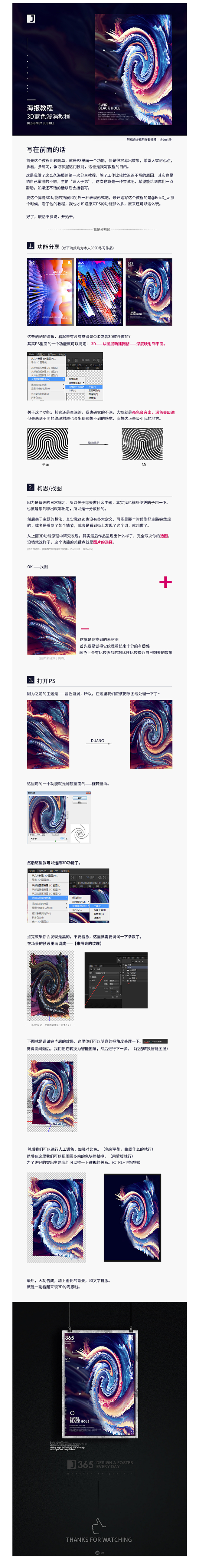 3D蓝色漩涡海报教程-UI中国-专业用户...