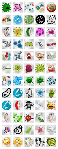 卡通病毒细菌立体细菌大肠杆菌细胞微生物生物学科学研究png素材