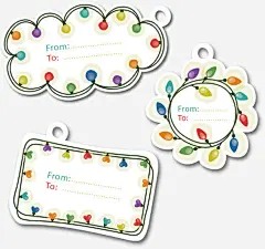 手绘3个彩色灯泡标签高清素材 彩色 手绘 标签 灯泡 免抠png 设计图片 免费下载