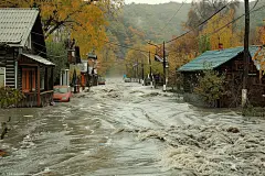 洪水灾害大自然摄影图