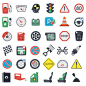 Flat cars theme icons : Flat car icons