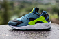  Nike Air Huarache Black/Space Blue-Volt