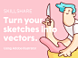Skillshare - Sketches to Vectors tutorial illustration hand gif animation character design loop ideas