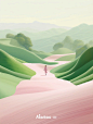 Midjourney插画|国庆反向游·无人山谷 - 小红书