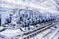 Photo manufacturing of car engine at car plant