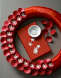 red paper wreath