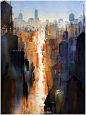 水彩风景，Thomas Wschaller分享#水彩#  #每天画唠# ​​​​