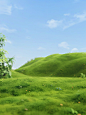 简约草地场景