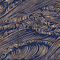 日式金箔靛蓝波浪花纹图案纹理高清JPG背景 PS包装设计素材 (10)