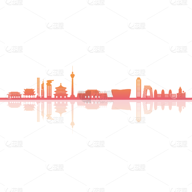 矢量风渐变建筑剪影-SVG10