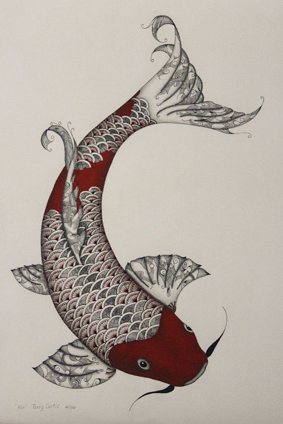 Pen and Ink Koi  Pri...