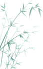 绿色植物插画唯美中国风手绘竹子水墨画彩色清新图片
