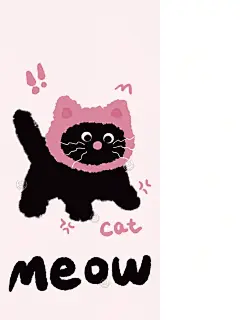 原创壁纸第11期｜搞怪小黑猫｜ins简约风 - 小红书