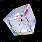 未来材料玻璃立方体，抽象几何立方体三维渲染形状，海报设计元素