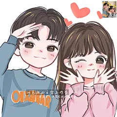 水彩手绘头像真人照片转动漫画Q版卡通约稿设计插画情侣手工定制-淘宝网