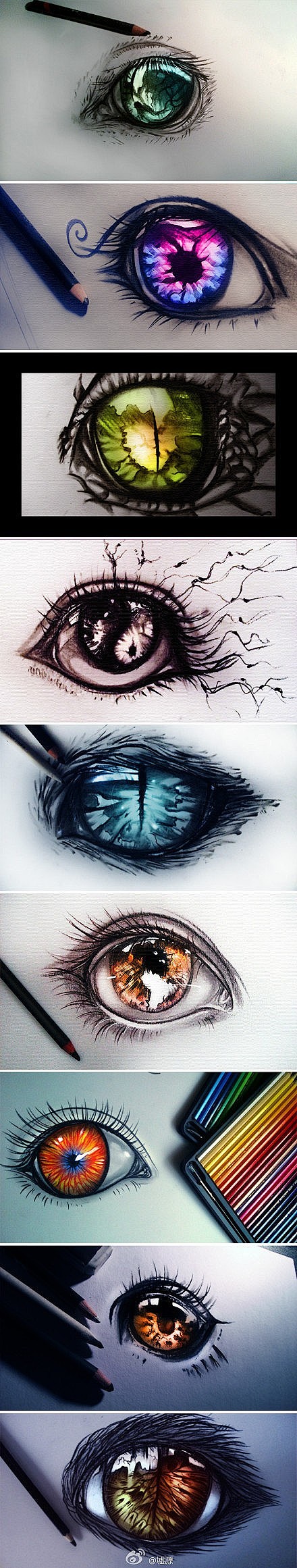 【绘画素材】超漂亮的眼睛，作者一定是画眼...
