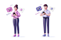 73010点击图片可下载可爱卡通人物购物休闲活动3D商务场景男女图标网页海报设计PS素材 (10)